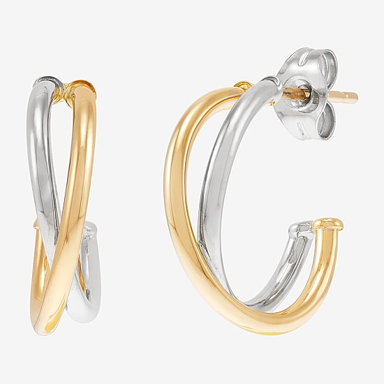 Womens 14K Gold 14.7mm Hoop Earrings