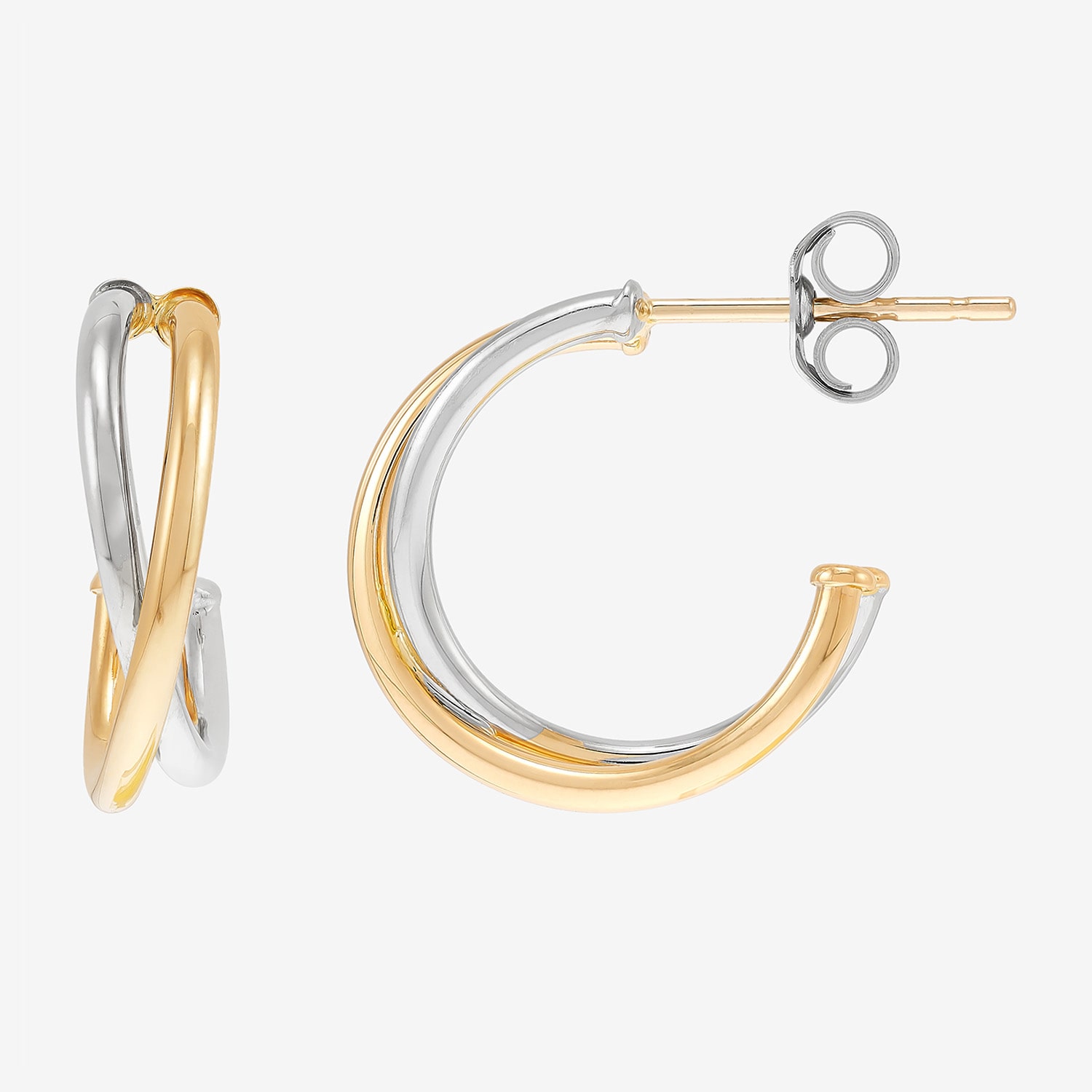 Womens 14K Gold 14.7mm Hoop Earrings