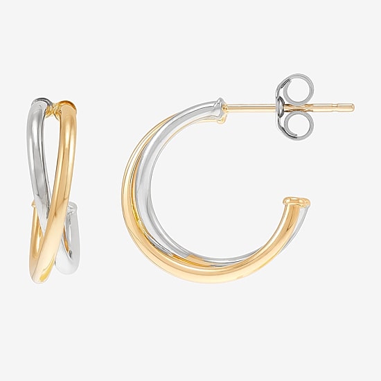Womens 14K Gold 14.7mm Hoop Earrings