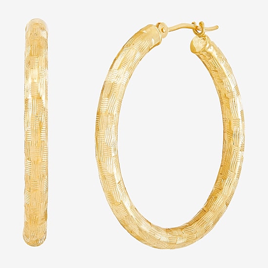 Womens 14K Gold 30mm Hoop Earrings