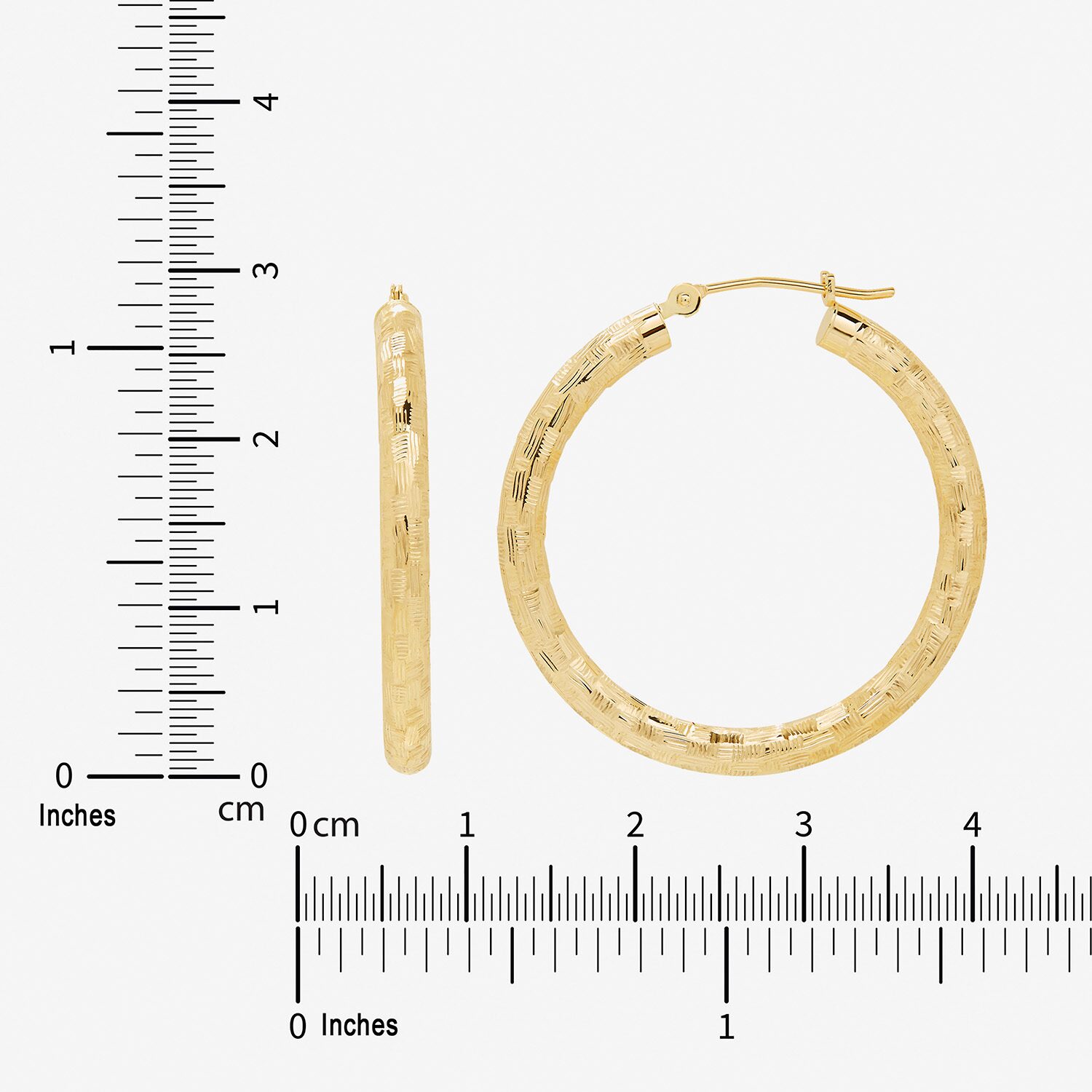 Womens 14K Gold 30mm Hoop Earrings