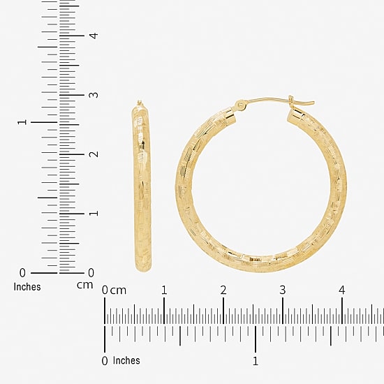 Womens 14K Gold 30mm Hoop Earrings