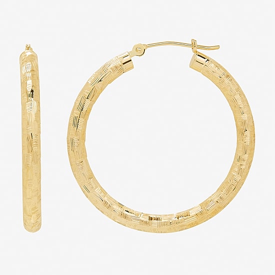 Womens 14K Gold 30mm Hoop Earrings