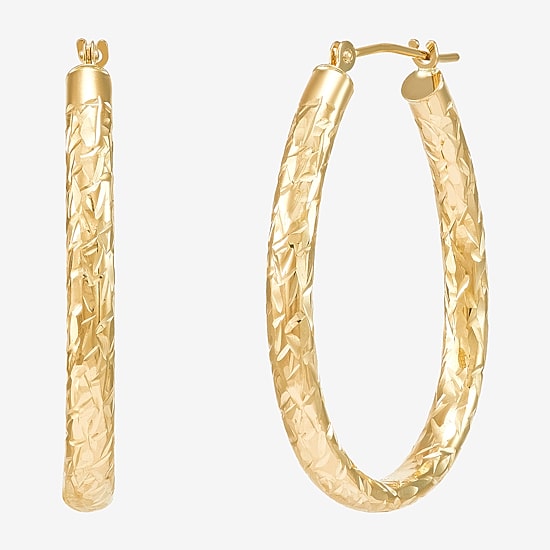 Womens 14K Gold 28mm Hoop Earrings