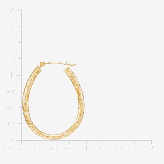 Womens 14K Gold 28mm Hoop Earrings