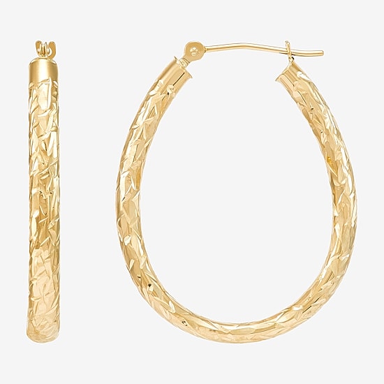 Womens 14K Gold 28mm Hoop Earrings