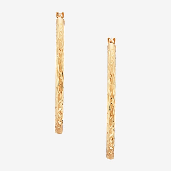 Womens 10K Gold 30mm Hoop Earrings
