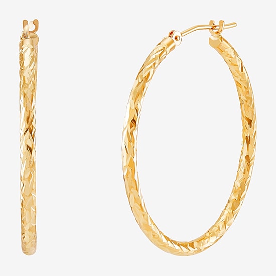 Womens 10K Gold 30mm Hoop Earrings