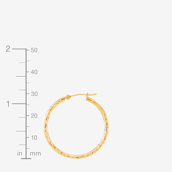 Womens 10K Gold 30mm Hoop Earrings