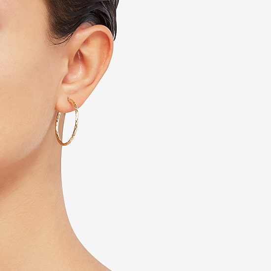Womens 10K Gold 30mm Hoop Earrings