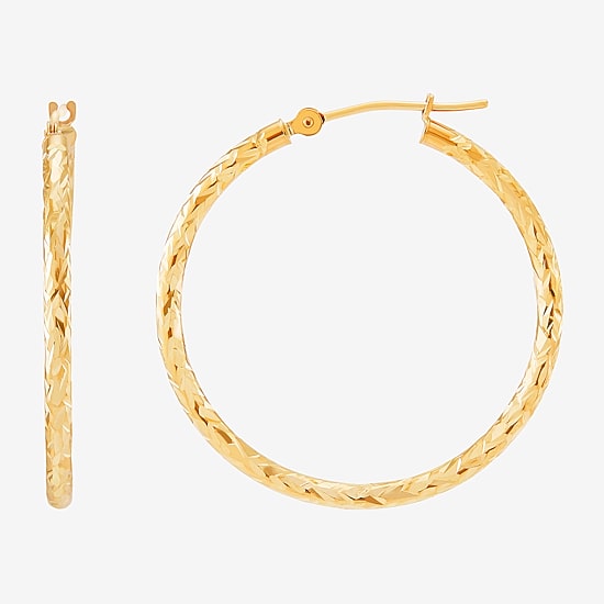 Womens 10K Gold 30mm Hoop Earrings