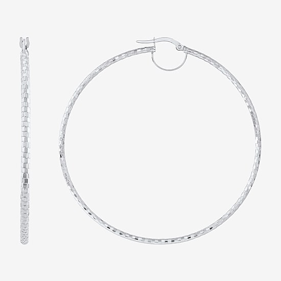 Womens 10K Gold 64mm Hoop Earrings