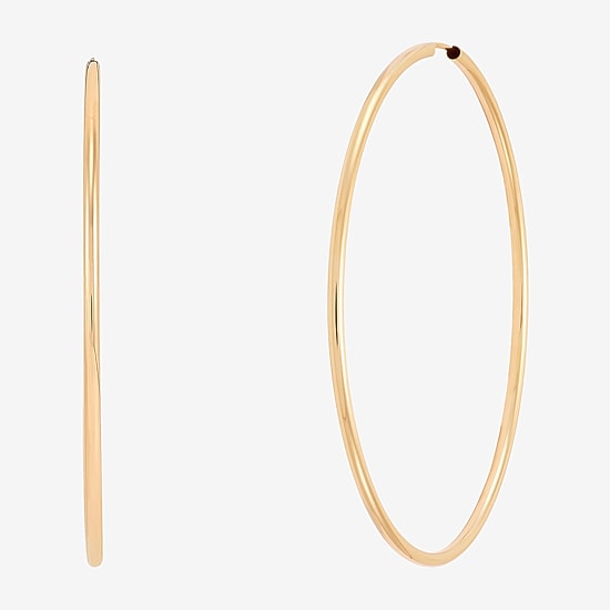 Womens 14K Gold 50mm Hoop Earrings