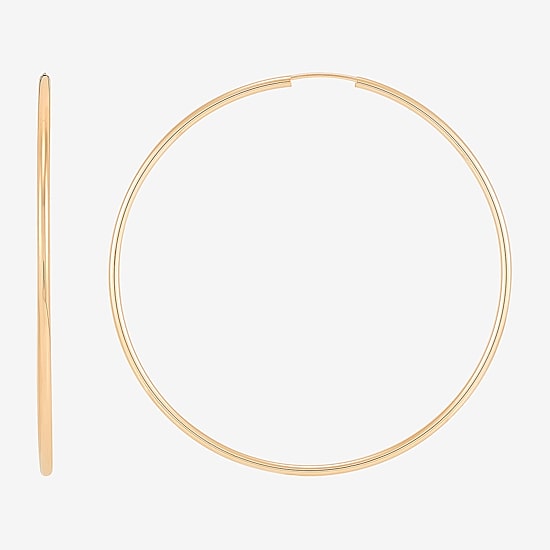 Womens 14K Gold 50mm Hoop Earrings