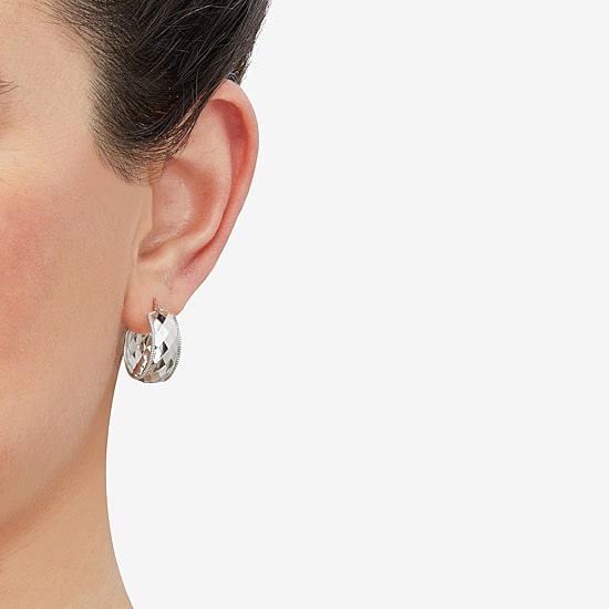 Womens 10K Gold 22mm Hoop Earrings