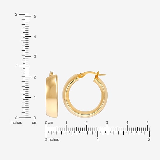 Womens 14K Gold 15mm Hoop Earrings