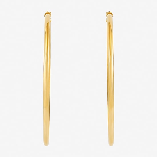 Womens 14K Gold 50mm Hoop Earrings