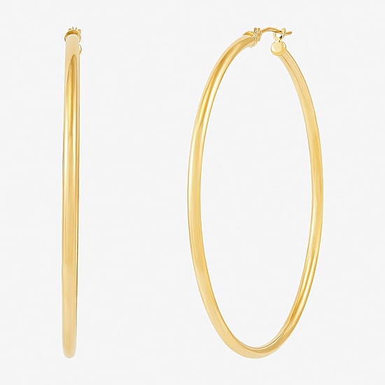 Womens 14K Gold 50mm Hoop Earrings