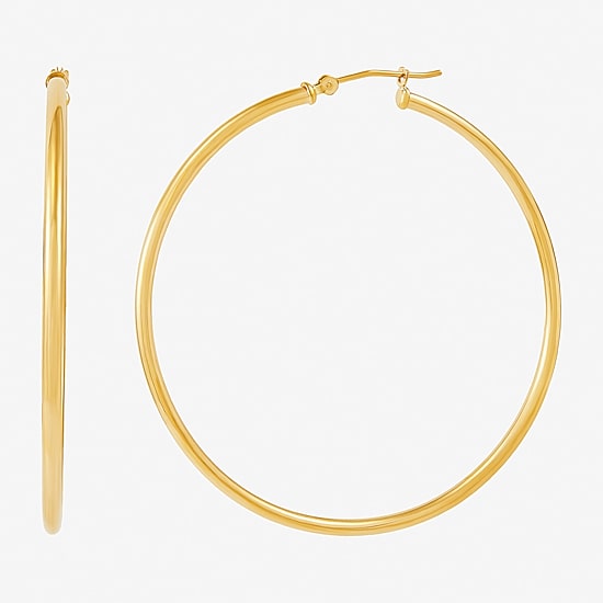 Womens 14K Gold 50mm Hoop Earrings