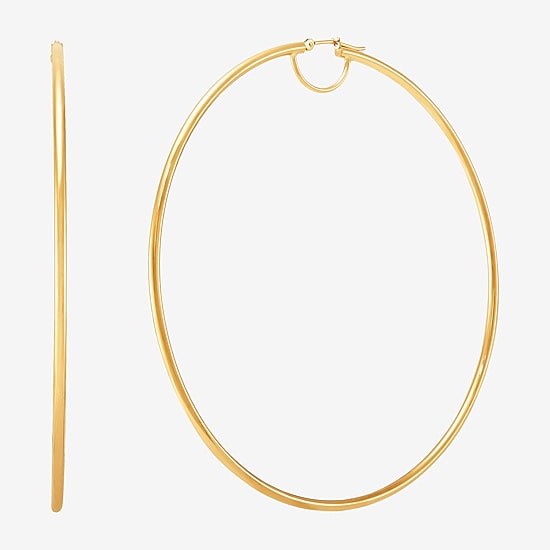 Womens 14K Gold 80mm Hoop Earrings