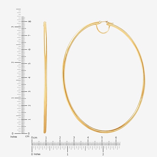 Womens 14K Gold 80mm Hoop Earrings
