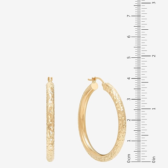 Womens 14K Gold 40mm Hoop Earrings