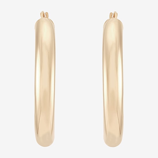 Womens 14K Gold 40mm Hoop Earrings