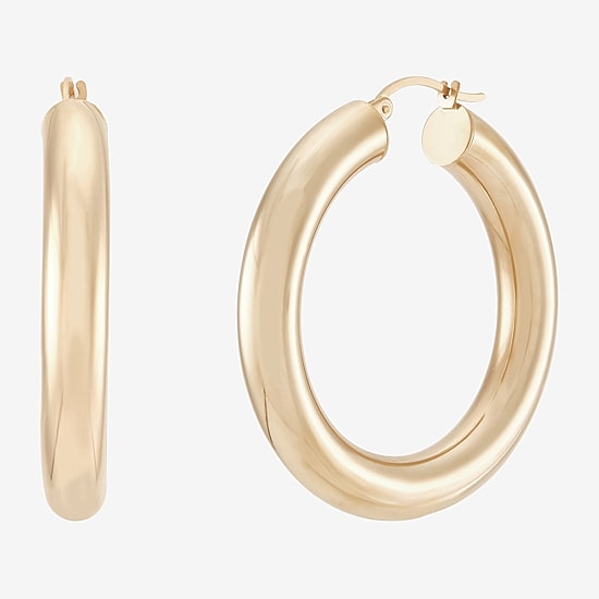 Womens 14K Gold 40mm Hoop Earrings