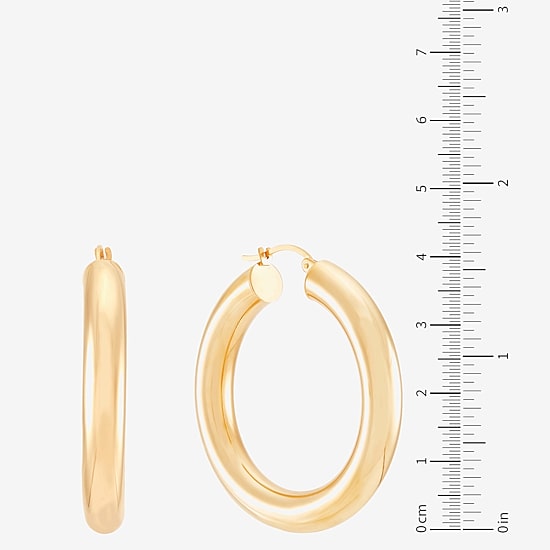 Womens 14K Gold 40mm Hoop Earrings