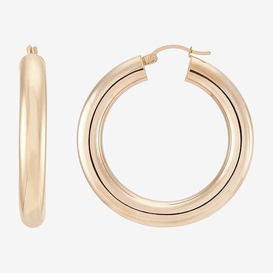 Womens 14K Gold 40mm Hoop Earrings