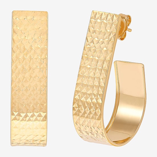 Womens 14K Gold 19mm Hoop Earrings