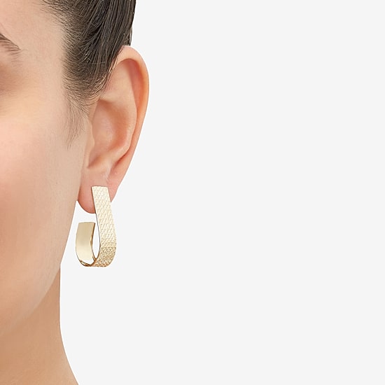 Womens 14K Gold 19mm Hoop Earrings