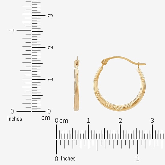Womens 10K Gold 17.3mm Hoop Earrings