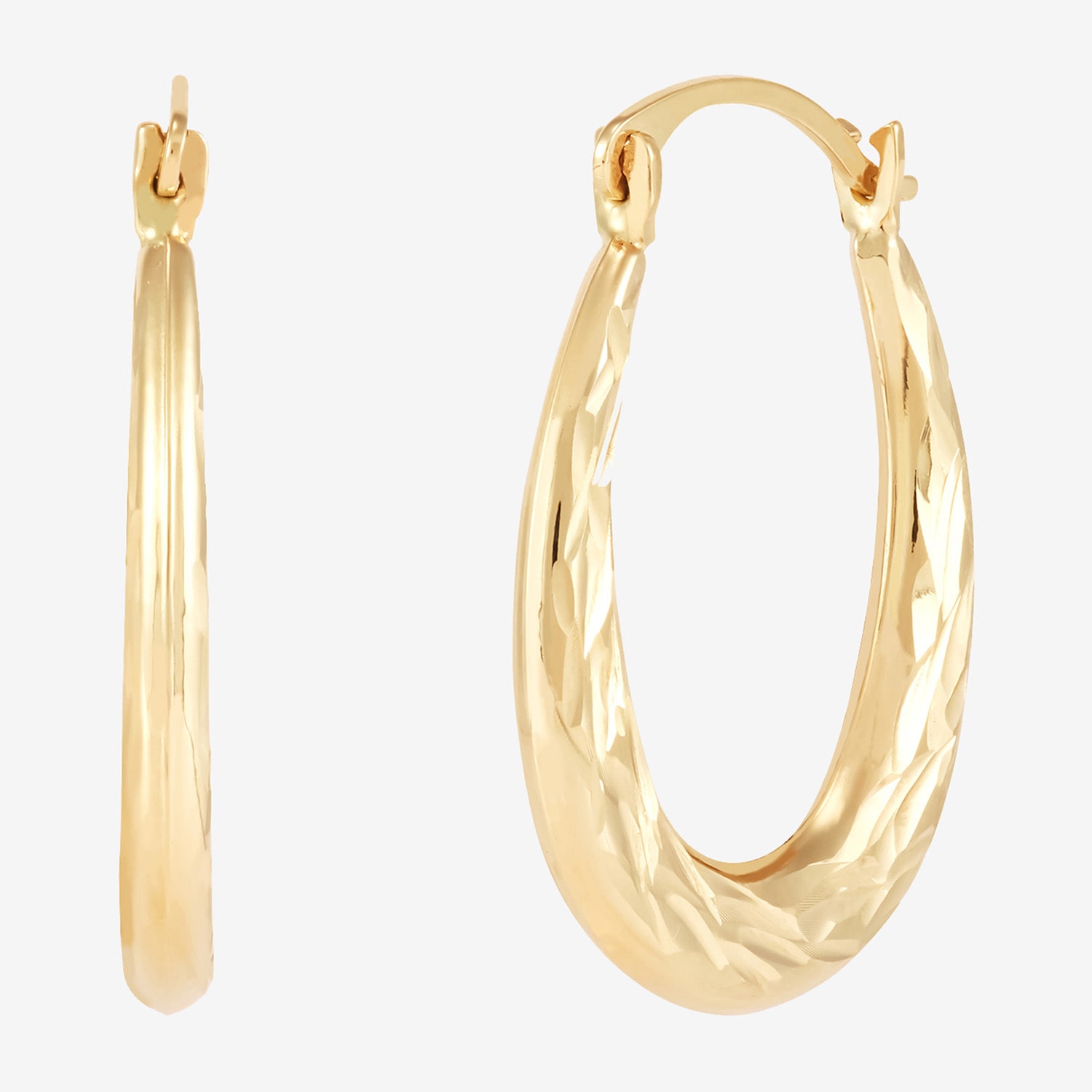 Womens 14K Gold 22mm Hoop Earrings