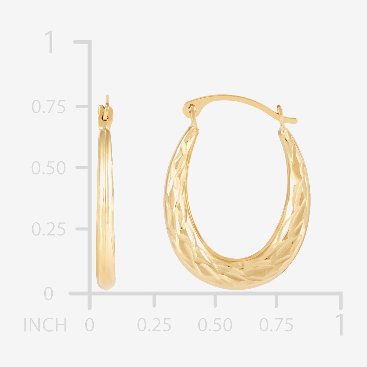 Womens 14K Gold 22mm Hoop Earrings