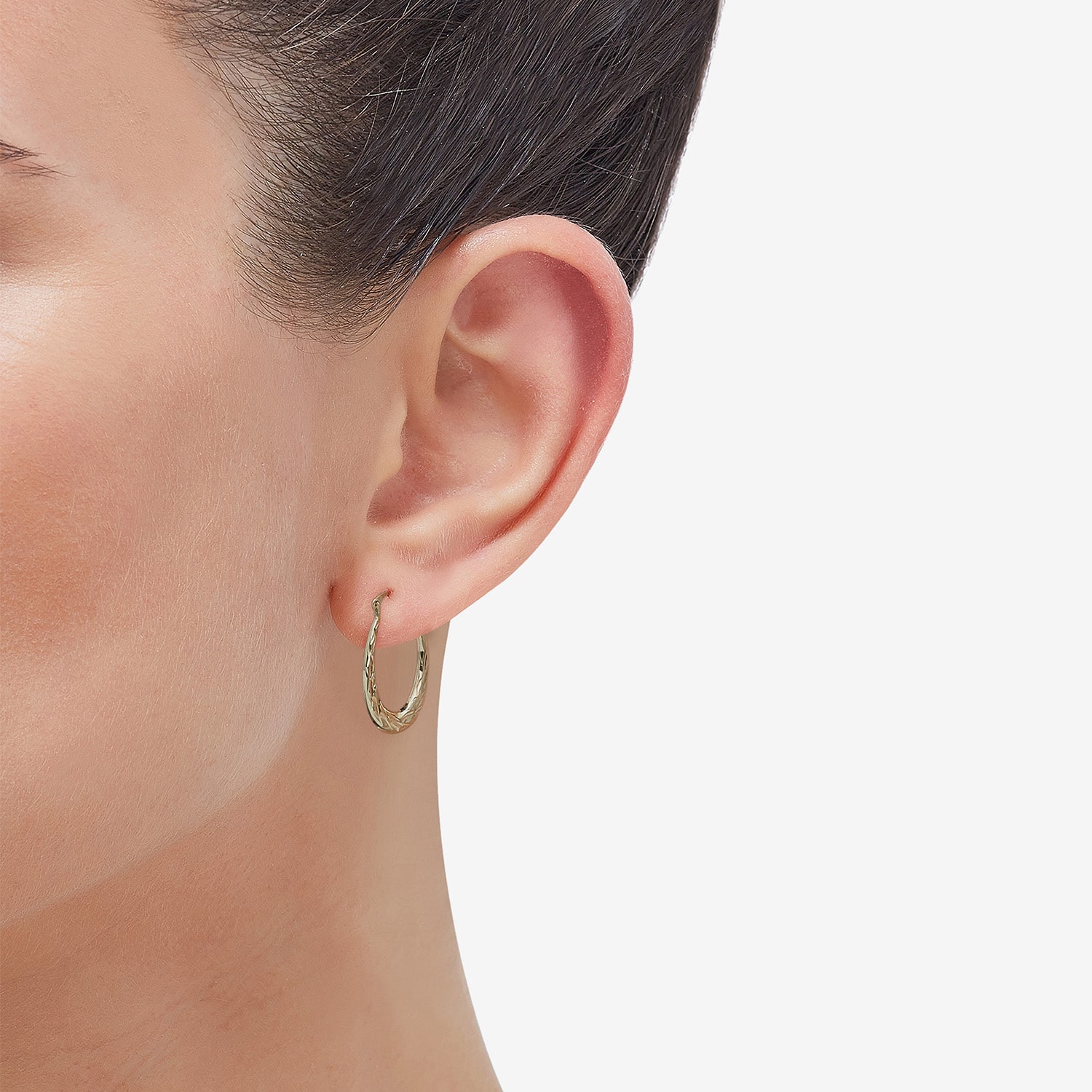 Womens 14K Gold 22mm Hoop Earrings
