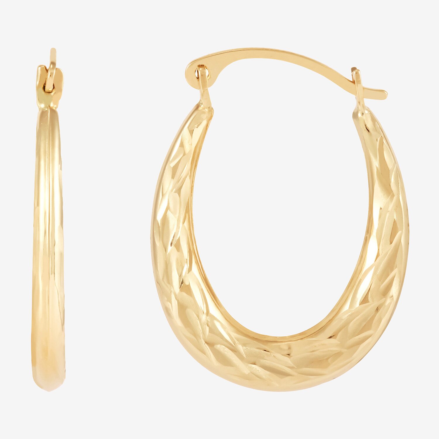 Womens 14K Gold 22mm Hoop Earrings