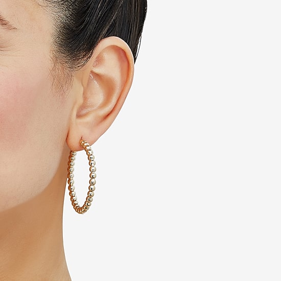 Womens 14K Gold 30mm Hoop Earrings
