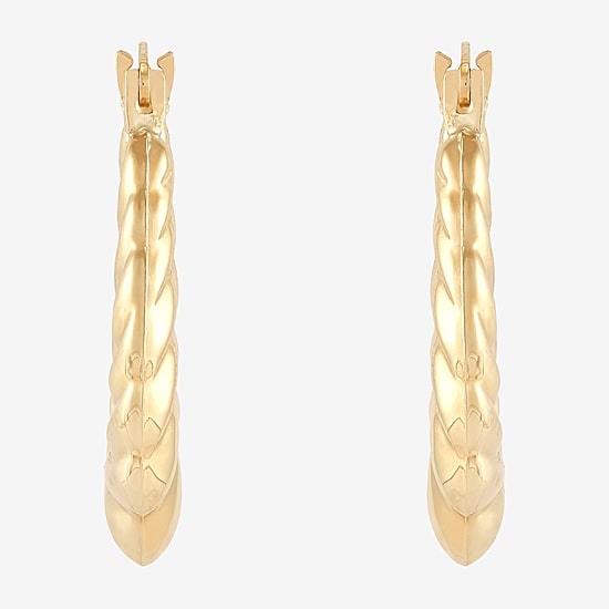 Womens 10K Gold 19.4mm Hoop Earrings