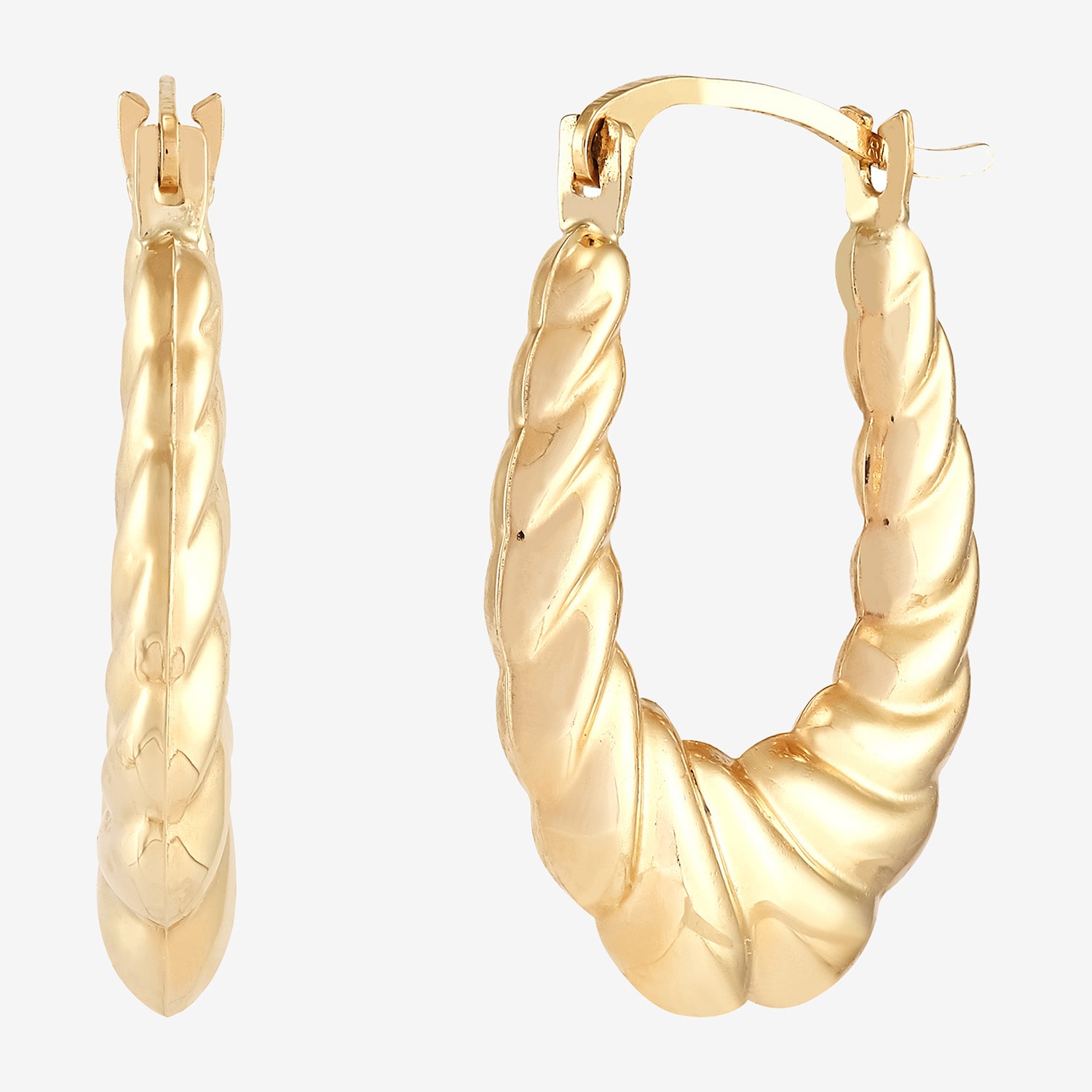 Womens 10K Gold 19.4mm Hoop Earrings