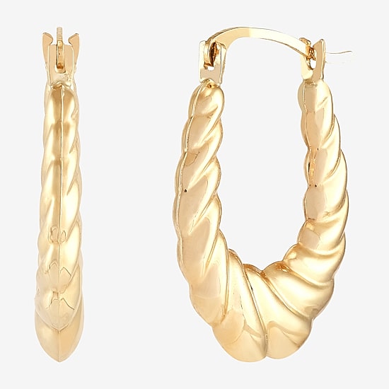 Womens 10K Gold 19.4mm Hoop Earrings