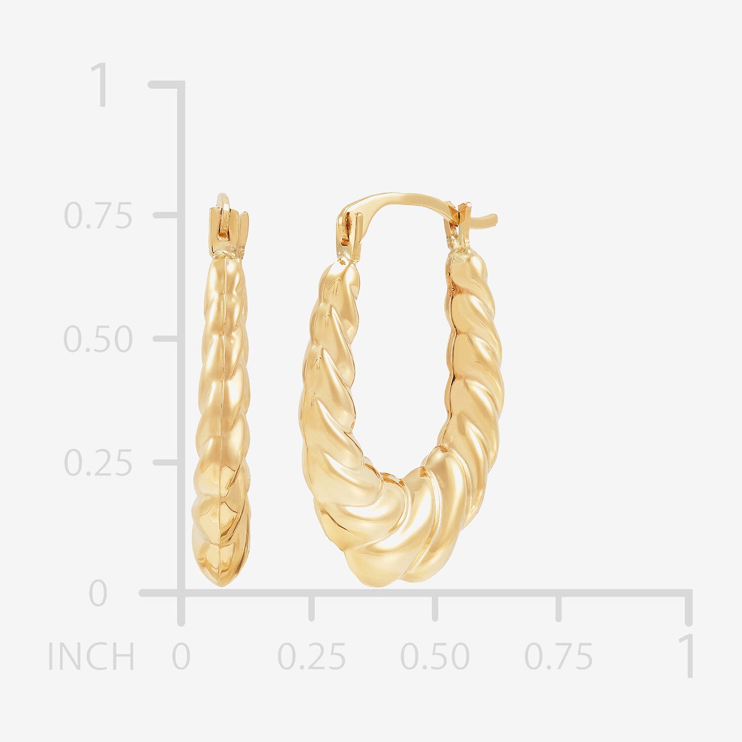 Womens 10K Gold 19.4mm Hoop Earrings