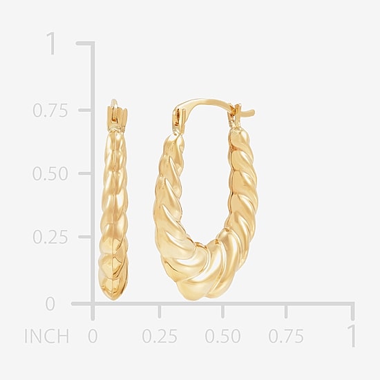 Womens 10K Gold 19.4mm Hoop Earrings