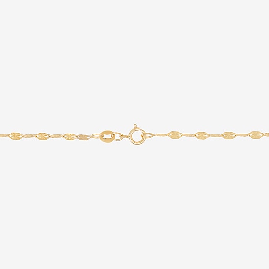 Womens 14K Gold 10 Inch Solid Fashion Ankle Bracelet
