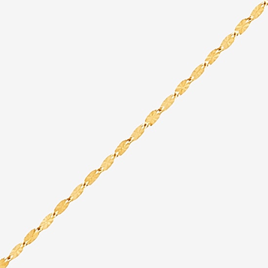 Womens 14K Gold 10 Inch Solid Fashion Ankle Bracelet