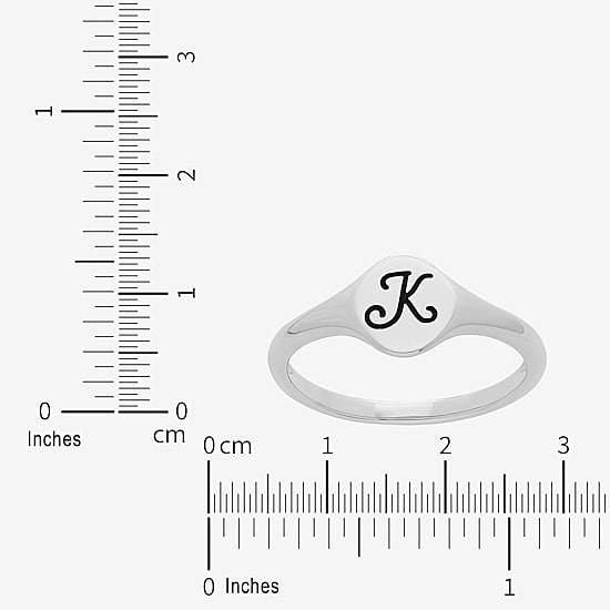 Womens Sterling Silver Signet Ring