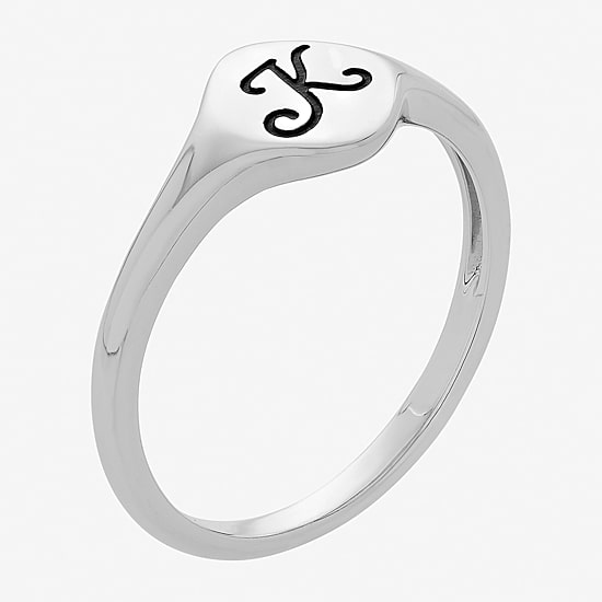 Womens Sterling Silver Signet Ring