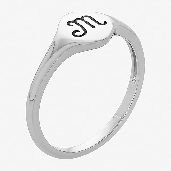 Womens Sterling Silver Signet Ring
