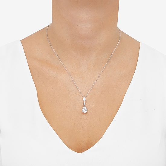 Womens White Cubic Zirconia Sterling Silver 2-pc. Jewelry Set