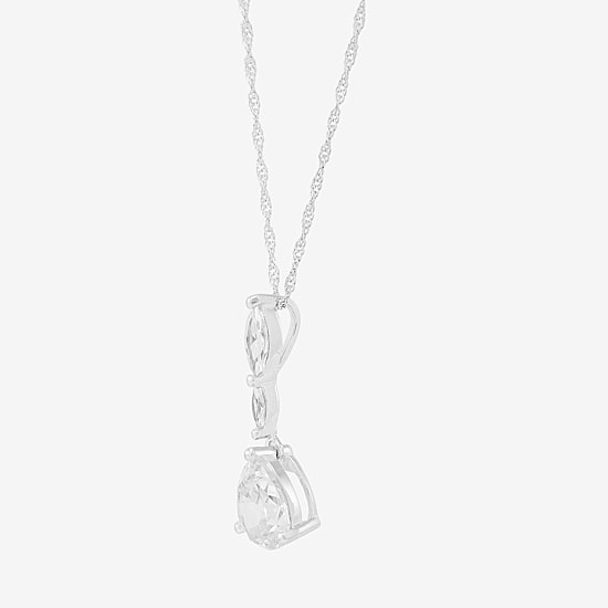 Womens White Cubic Zirconia Sterling Silver 2-pc. Jewelry Set
